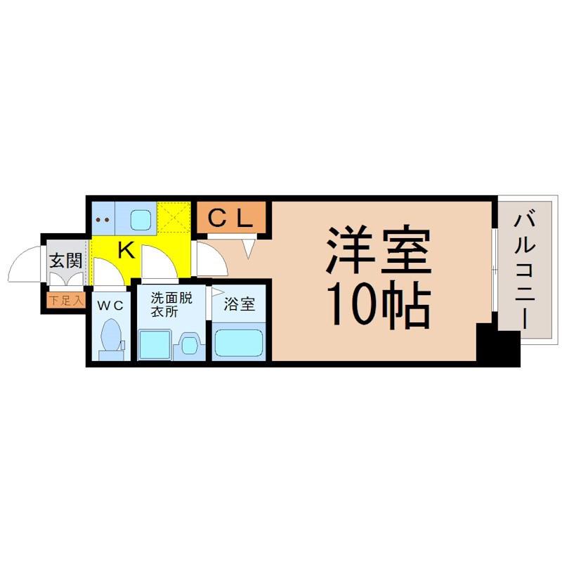 プレサンス上前津プレス(1K/4階)の間取り写真