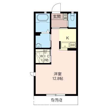 プレシャス(1K/1階)の間取り写真