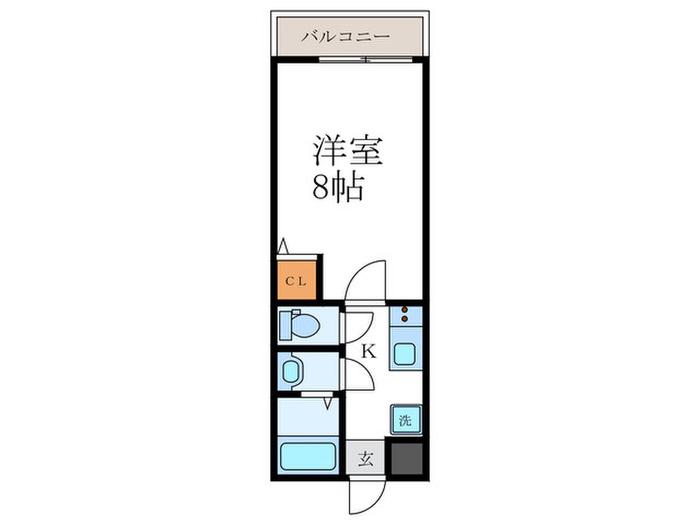 アドミ西院(1K/4階)の間取り写真