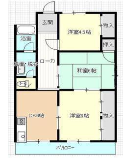 藤井ハイツ(3DK/3階)の間取り写真
