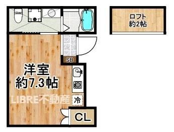 ランコントル伝法(ワンルーム/2階)の間取り写真