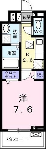 ネオ・ブライト君休(1K/1階)の間取り写真