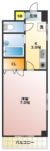 メゾン アッシュ テ ファミーユ(1K/3階)の間取り写真