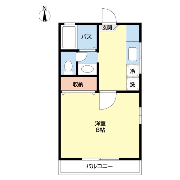 コーポ要谷花長(1K/2階)の間取り写真