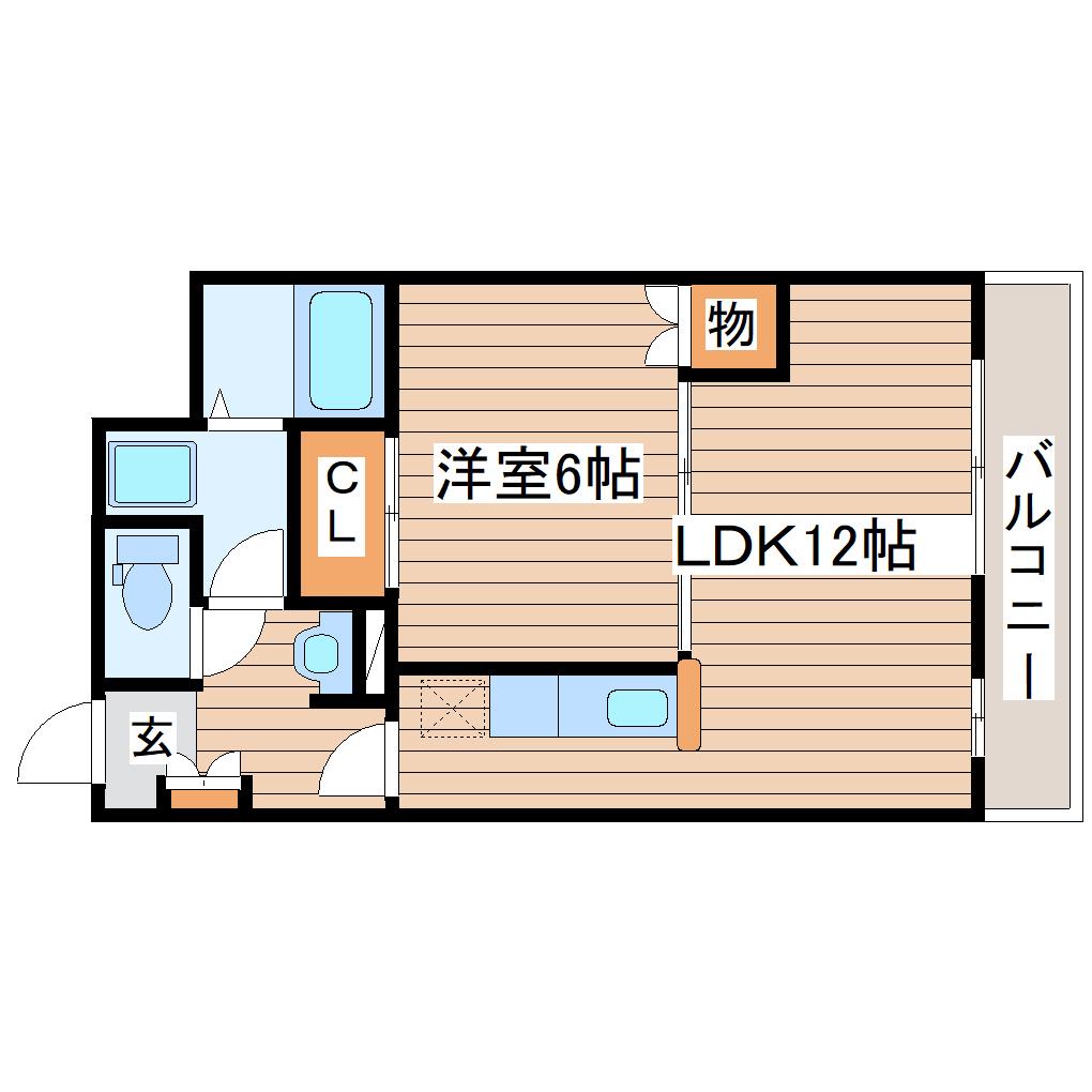 サニープラザ円(1LDK/2階)の間取り写真