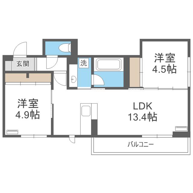 D-ROOM伊賀駅東(2LDK/3階)の間取り写真
