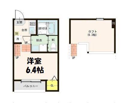 ハーモニーテラス金屋IIA(1K/1階)の間取り写真