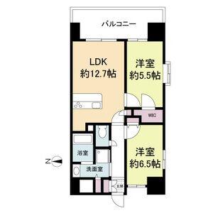 LA DOUCEUR山王(2LDK/7階)の間取り写真