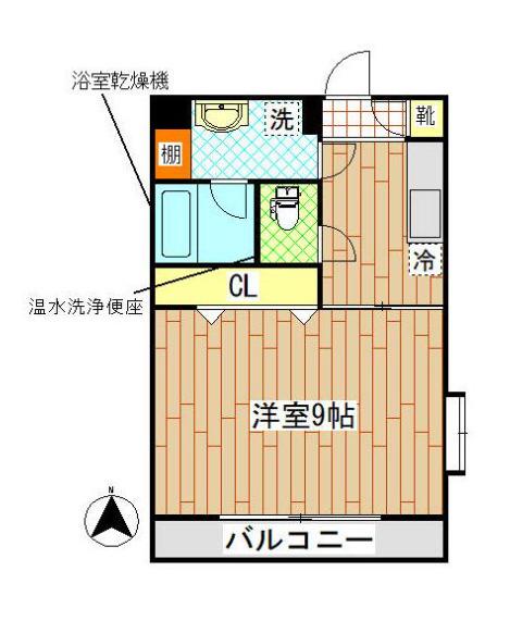 ラミアールさつき(1K/3階)の間取り写真