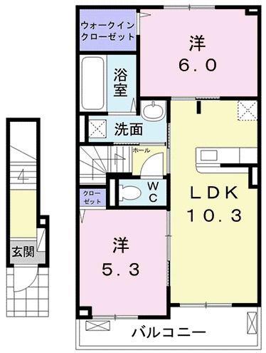 パイン スマイル(2LDK/2階)の間取り写真