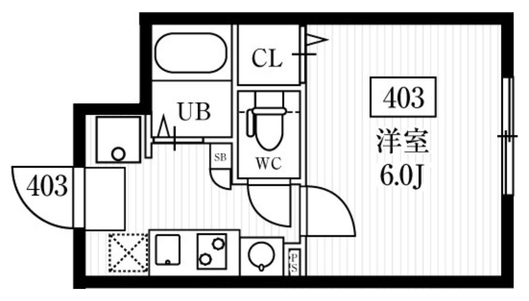 エルファーロ小竹向原(1K/4階)の間取り写真