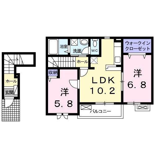 DKII(2LDK/2階)の間取り写真