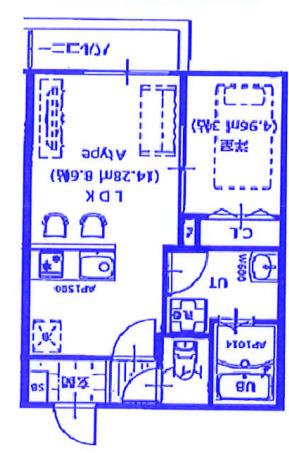 クレア原市(1LDK/2階)の間取り写真