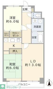 ウイング東葛西(2LDK/1階)の間取り写真