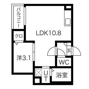JACK TODAYUTAKAI(1LDK/3階)の間取り写真