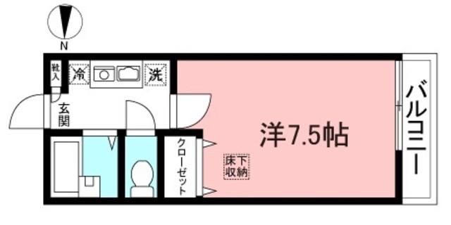 グラン・ソレイユI号館(1K/1階)の間取り写真