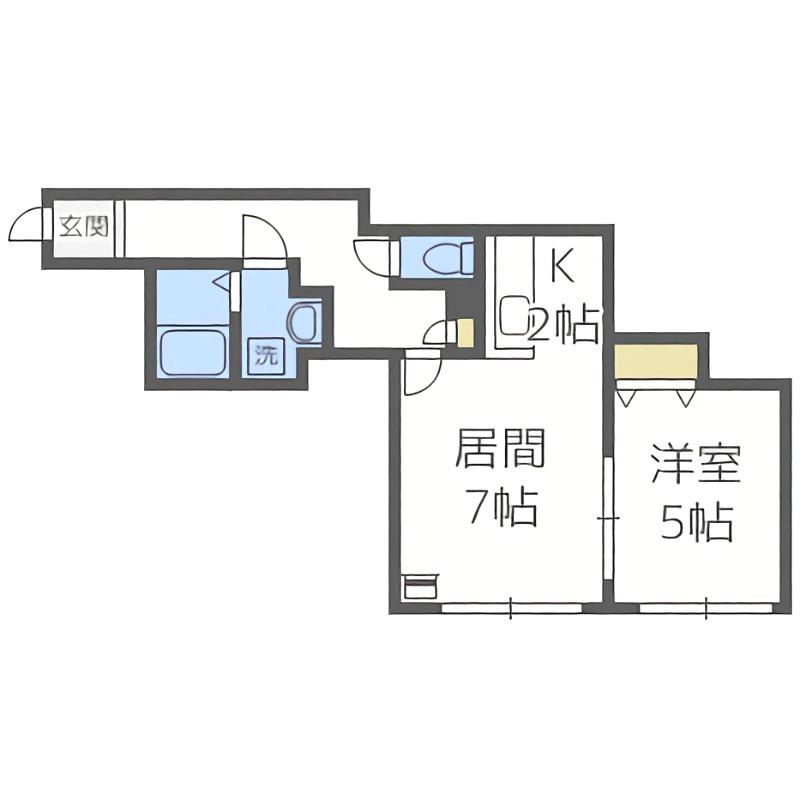 カルムプラッツ北円山(1LDK/2階)の間取り写真
