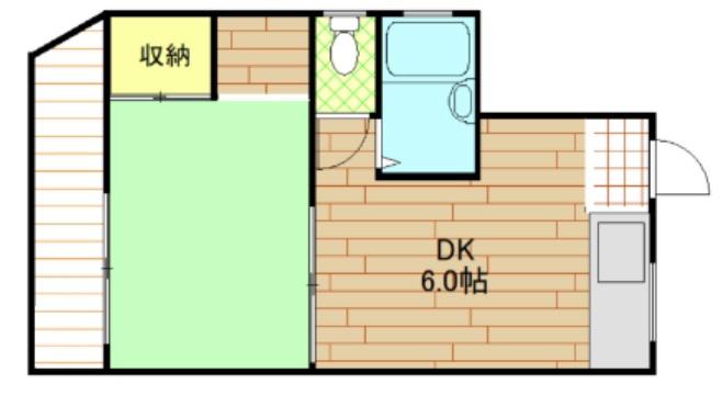 グリーンロード(1DK/3階)の間取り写真