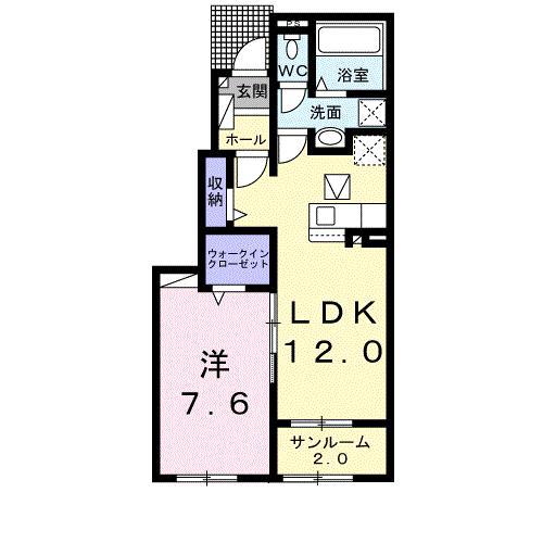 キャトルセゾン・ルル II(1LDK/1階)の間取り写真