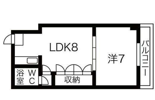 シティー中川(1LDK/2階)の間取り写真