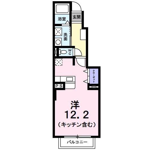 サニーグランツA(ワンルーム/1階)の間取り写真