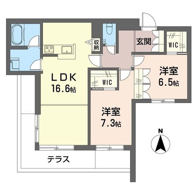 デア グランツ(2LDK/1階)の間取り写真