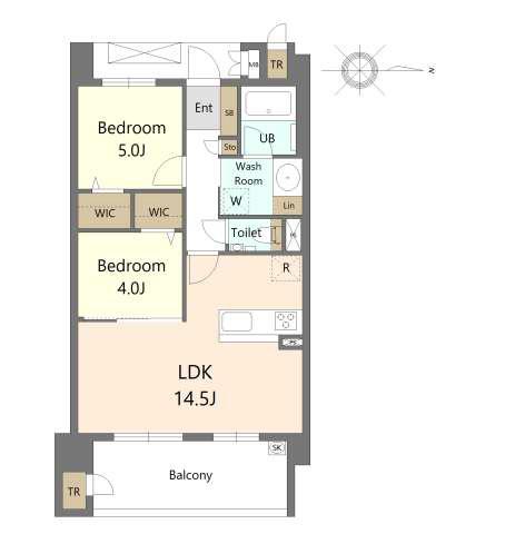S-RESIDENCE愛宕サウス(2LDK/8階)の間取り写真