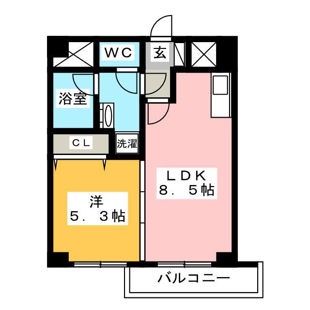ビータ・コモダ・博多(1LDK/4階)の間取り写真