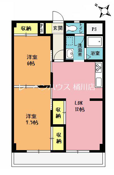 ベルメゾンおおすみ(2LDK/3階)の間取り写真