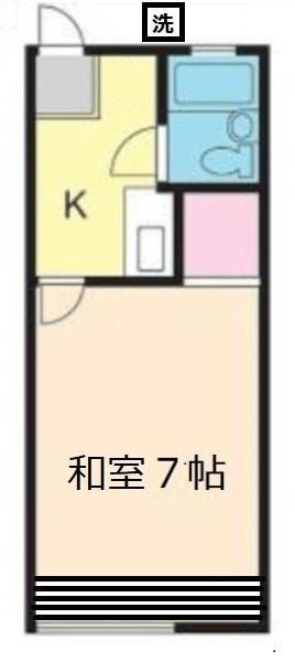 白駒ハイツ(1K/1階)の間取り写真