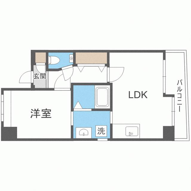 エンクレストけやき通(1LDK/4階)の間取り写真
