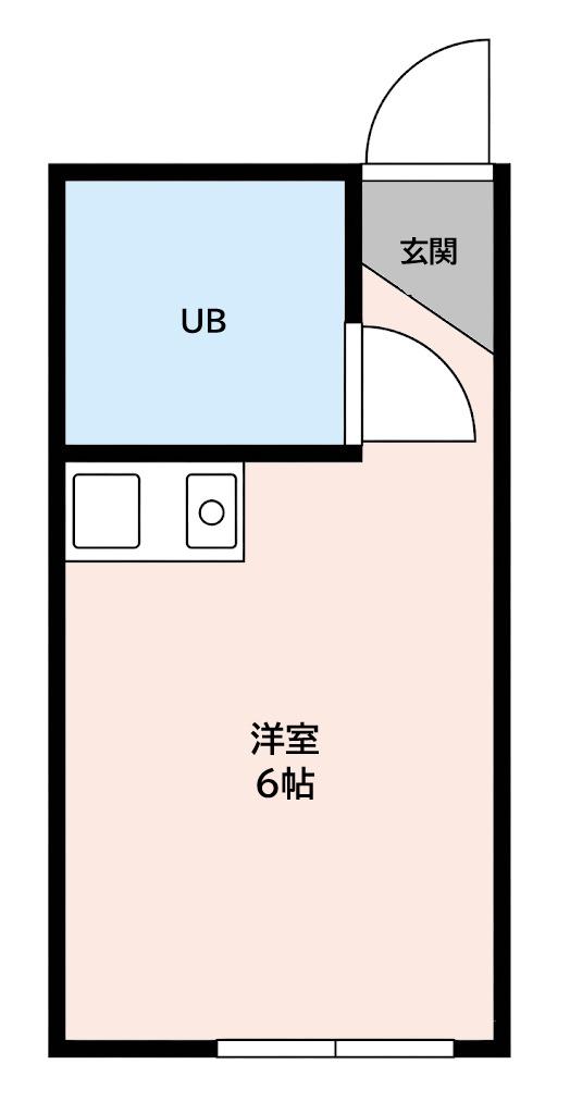大手コーポ(ワンルーム/1階)の間取り写真