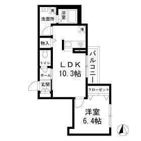 シャーメゾン大門(1LDK/3階)の間取り写真