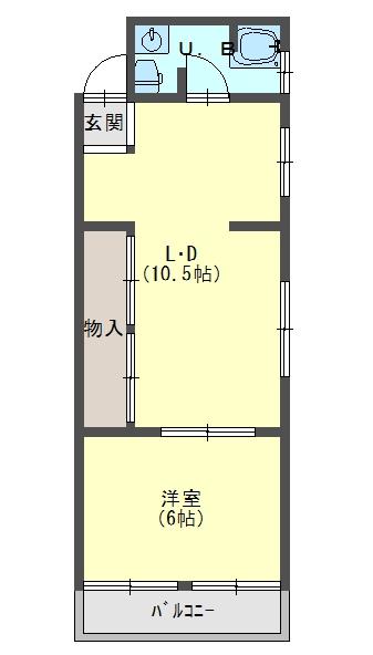 三幸マンション(1LDK/2階)の間取り写真
