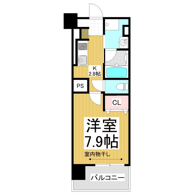 アーバングランデ南県(1K/2階)の間取り写真