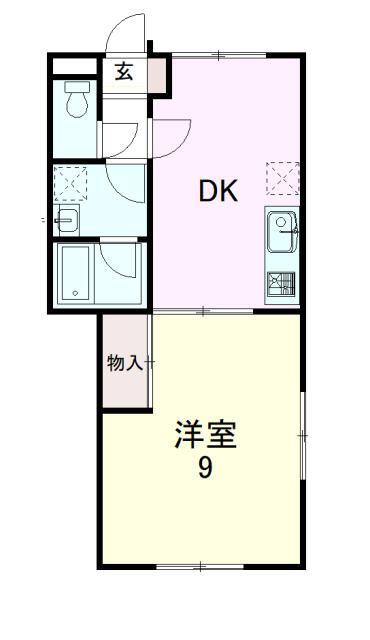 プレタメゾン葉山(1DK/2階)の間取り写真