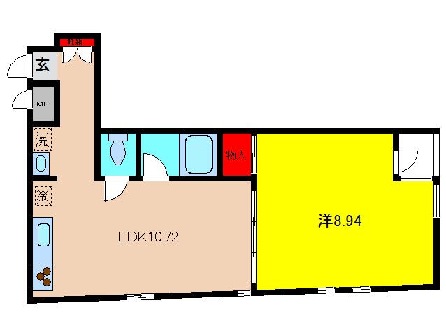 エスタシオン調布(1LDK/2階)の間取り写真