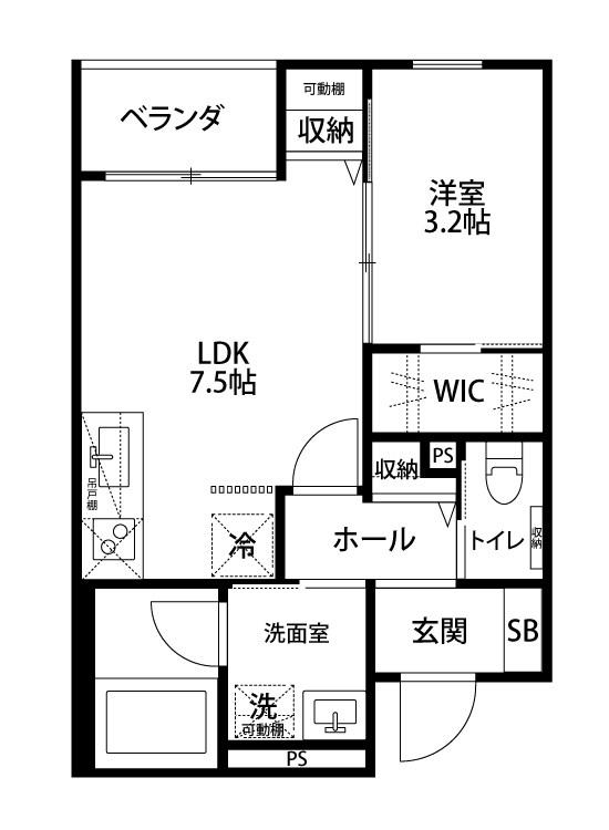 フューチャー東中野山(1LDK/3階)の間取り写真