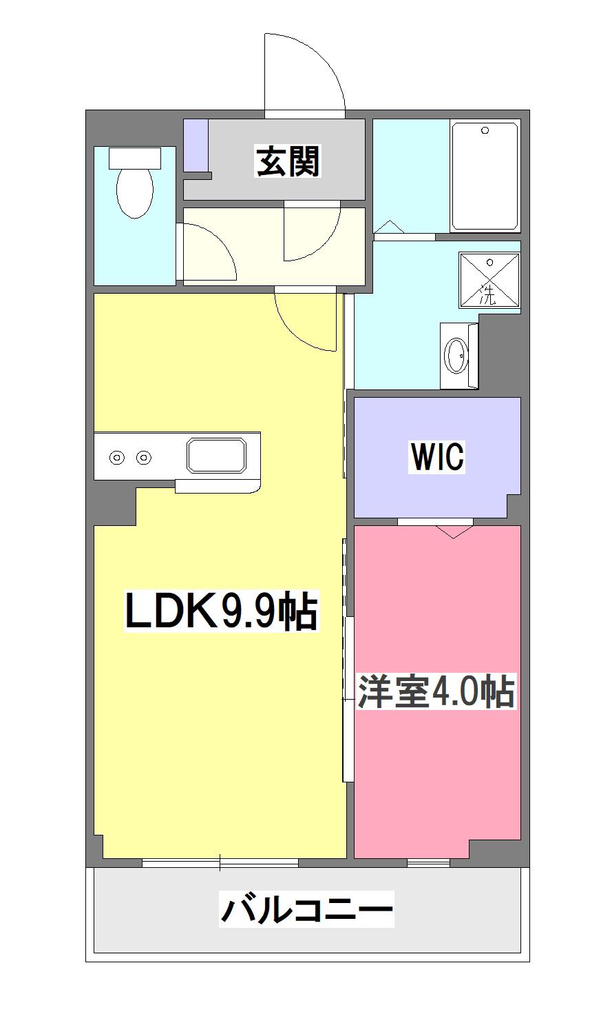 コンフォート清瀬(1LDK/2階)の間取り写真