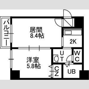 WILL DO北24条(1LDK/3階)の間取り写真