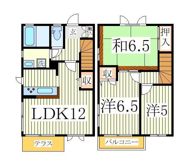 辻ハイム(3LDK/1階)の間取り写真