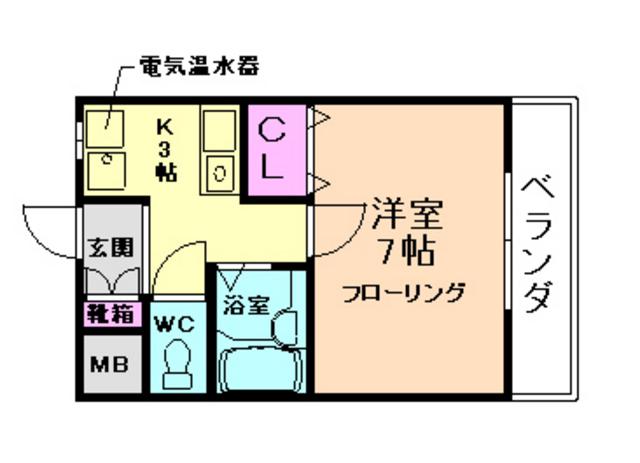 ペディコート豊島南(1K/3階)の間取り写真