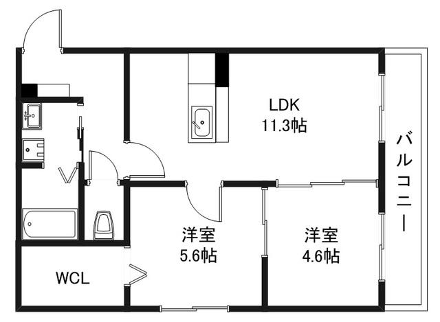 ハートフルミズホ(2LDK/1階)の間取り写真