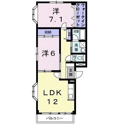 ソレアードニシキ(2LDK/2階)の間取り写真