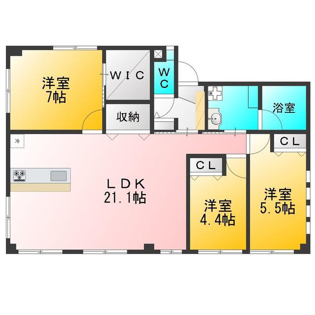 プッチ吉祥寺北(3LDK/2階)の間取り写真