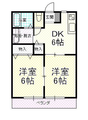 マーベラス(2DK/2階)の間取り写真