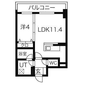 バロンドール(1LDK/10階)の間取り写真