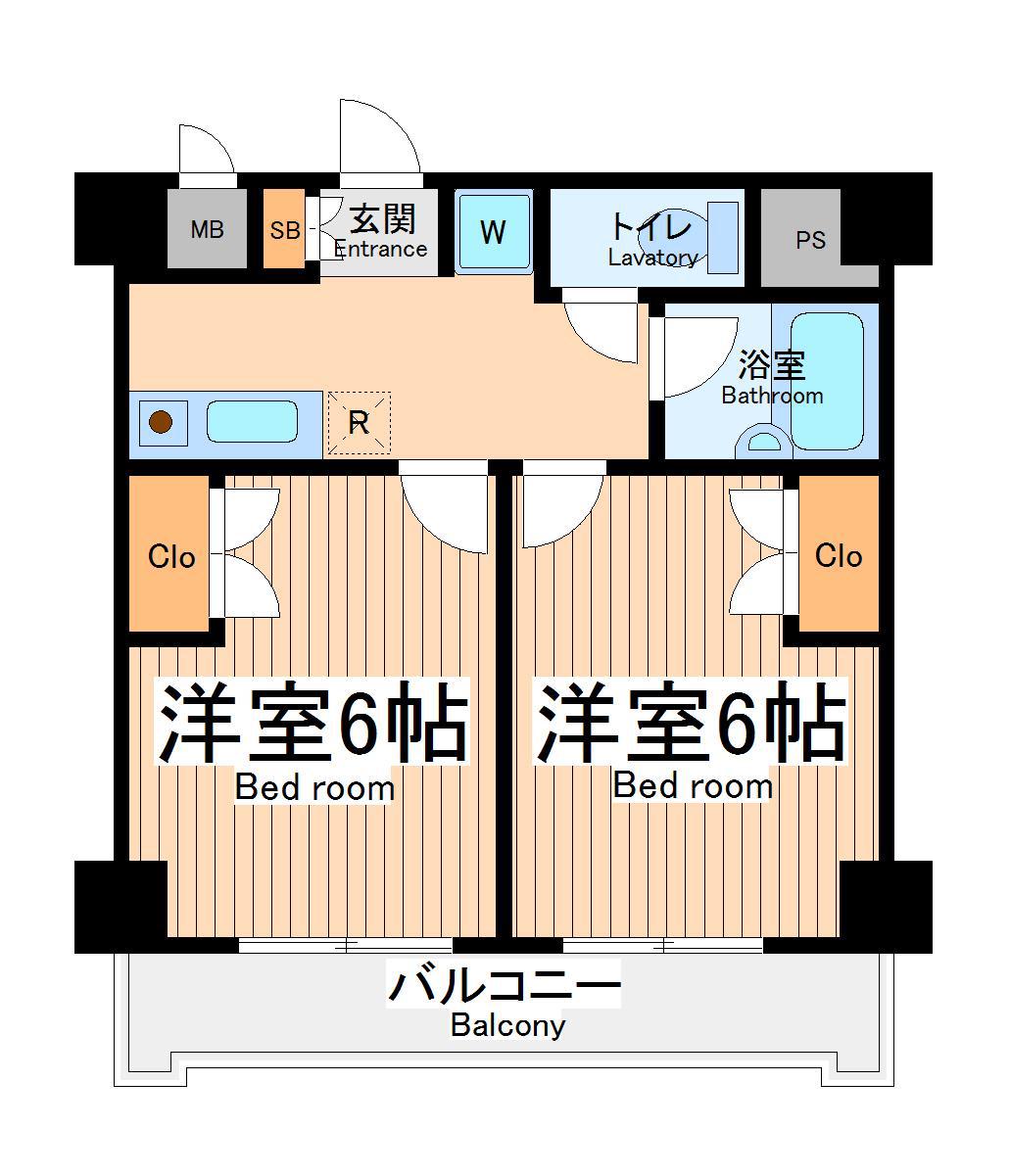 ソシオ町田(2K/1階)の間取り写真