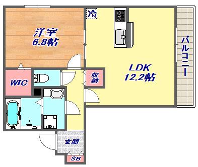 グレイスコート神戸住吉(1LDK/3階)の間取り写真