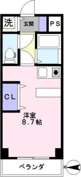 エクレール与野本町II(ワンルーム/2階)の間取り写真